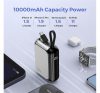 4smarts Power bank/külső akkumulátor beépített USB-C kábellel, digitális kijelzővel, 10000mAh, 30W, ezüst