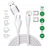 4smarts GravityCord USB-C-USB-A 540 fokos mágneses adatkábel, 100W, 1,8m, fehér