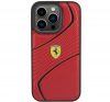 Ferrari Twist Metal Logo iPhone 15 Pro kemény hátlap tok, piros FEHCP15LPTWR