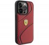 Ferrari Twist Metal Logo iPhone 15 Pro kemény hátlap tok, piros FEHCP15LPTWR