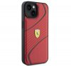 Ferrari Twist Metal Logo iPhone 15 / 14 / 13 kemény hátlap tok, piros FEHCP15SPTWR