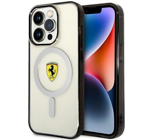 Ferrari Outline iPhone 14 Pro MagSafe kompatibilis kemény hátlap tok, átlátszó FEHMP14LURKT