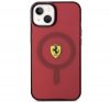 Ferrari Translucent iPhone 14 / 15 / 13 MagSafe kompatibilis kemény hátlap tok, piros FEHMP14SURKR