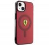 Ferrari Translucent iPhone 14 / 15 / 13 MagSafe kompatibilis kemény hátlap tok, piros FEHMP14SURKR