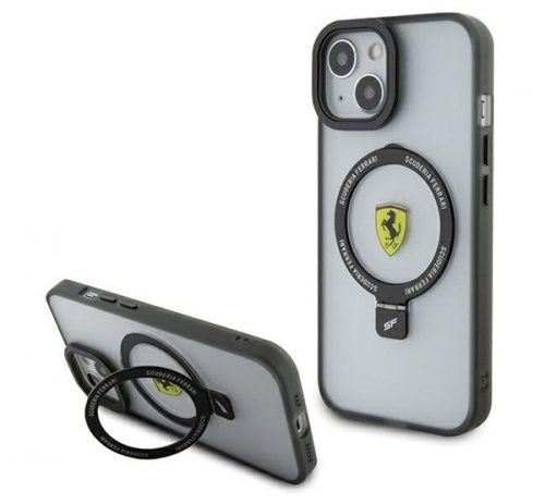 Ferrari Ring Stand 2023 Collection iPhone 15 / 14 / 13 MagSafe kompatibilis kemény hátlap tok, átlátszó FEHMP15SUSCAH