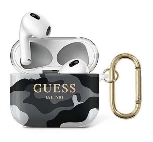 Guess Camo Collection Apple AirPods 3 tok, fekete