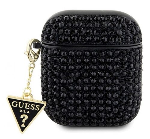 Guess Rhinestone Triangle Charm Apple AirPods 1/2 tok, fekete