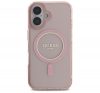 Guess IML Glitter Circle iPhone 16 MagSafe hátlap tok, rózsaszín GUHMP16SHFGEREP