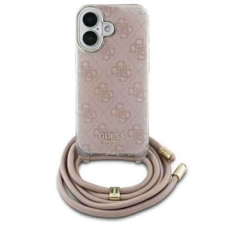 Guess Crossbody Cord 4G Print iPhone 16 hátlap tok, rózsaszín GUHCP16SHC4SEP