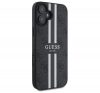 Guess 4G Printed Stripes iPhone 16 MagSafe hátlap tok, fekete GUHMP16SP4RPSK