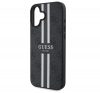 Guess 4G Printed Stripes iPhone 16 MagSafe hátlap tok, fekete GUHMP16SP4RPSK