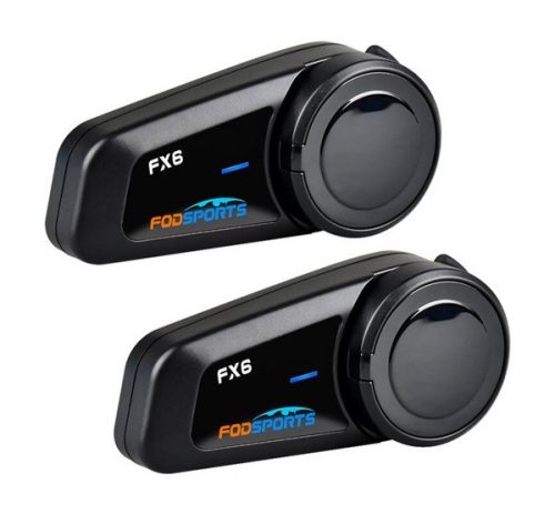 Fodsports FX6 motoros sisakbeszélő / kihangosító, bluetooth, fekete (2db)