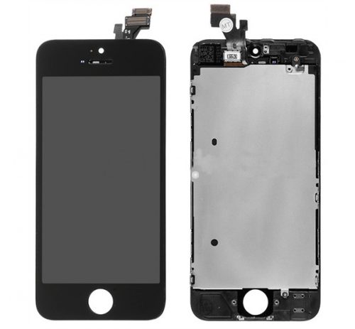 Apple iPhone 5 kompatibilis LCD kijelző érintőpanellel, OEM jellegű, fekete, Grade S+