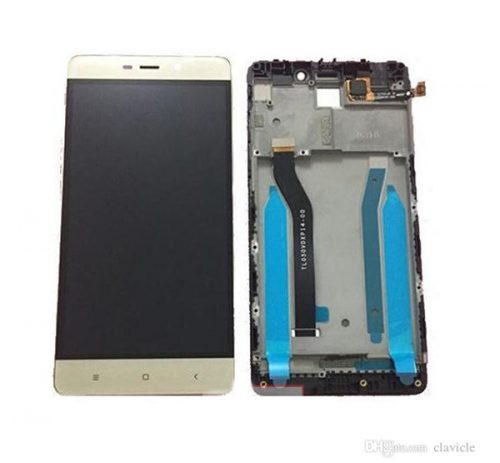 Xiaomi Redmi 4 Pro kompatibilis LCD modul kerettel, OEM jellegű, arany, Grade S+