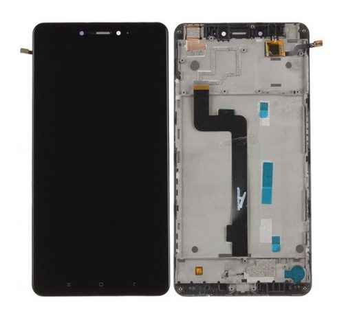 Xiaomi Mi Max kompatibilis LCD modul kerettel, OEM jellegű, fekete, Grade S+