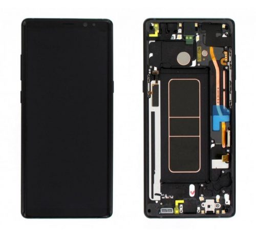 Samsung N950 Galaxy Note 8 kompatibilis LCD modul kerettel, OEM jellegű, fekete