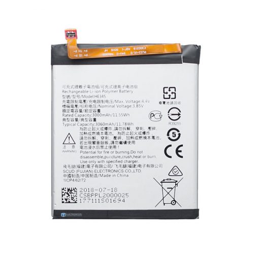 Nokia HE345 (Nokia 6.1) kompatibilis akkumulátor 3000mAh Li-Ion OEM jellegű