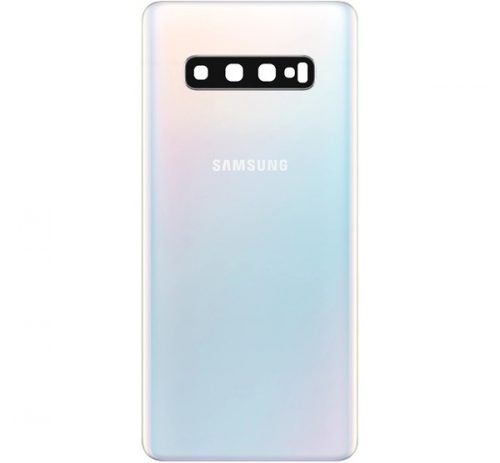 Samsung G973 Galaxy S10 akkufedél kameralencsével, prizma fehér