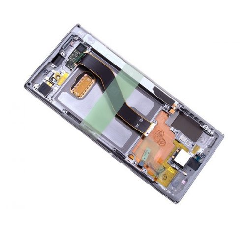 Samsung N975 Galaxy Note 10+ kompatibilis LCD modul kerettel, OEM jellegű, Aura Glow