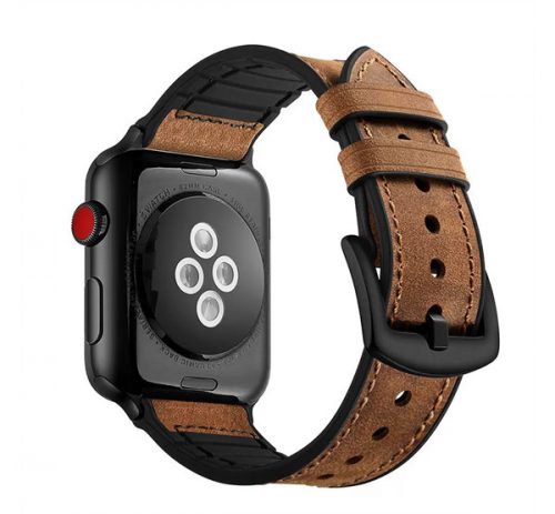 Xprotector szilikon/bőr szíj Apple Watch, 42/44mm, barna