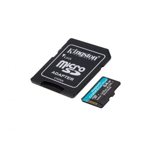 Kingston Canvas Go Plus MicroSDXC 64GB (Class 10), U3 V30 memóriakártya adapterrel (SDCG3/64GB)