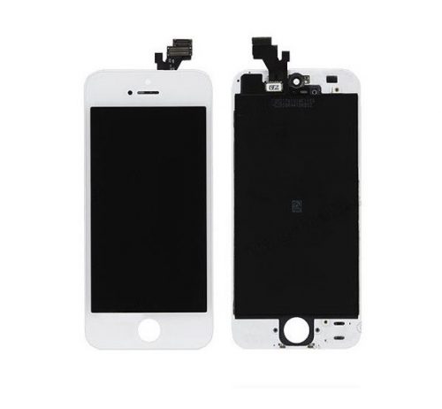 Apple iPhone 5 kompatibilis LCD kijelző érintőpanellel, OEM jellegű, fehér, Grade R