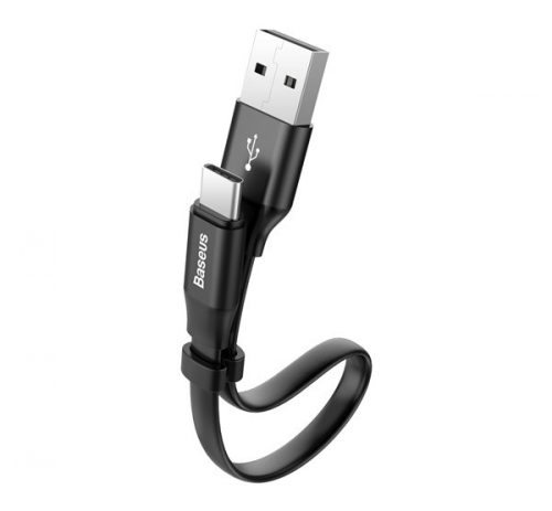 Baseus Nimble USB / Type-C lapos töltő- és adatkábel, 23cm, fekete