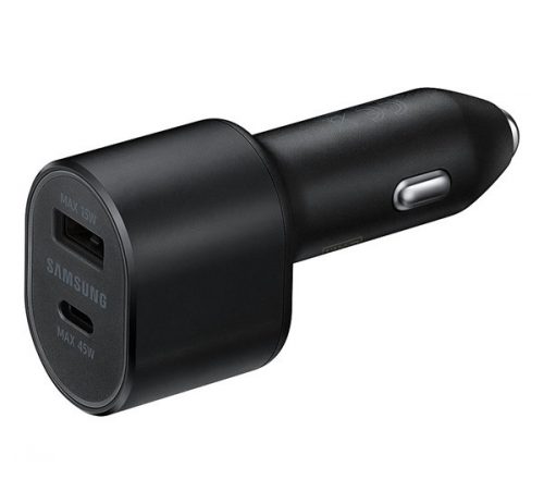 Samsung EP-L5300XBE autós szivargyújtó gyorstöltő, Type-C + USB, 45W, fekete