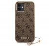 Guess 4G Charms Apple iPhone 12 mini hátlap tok, barna