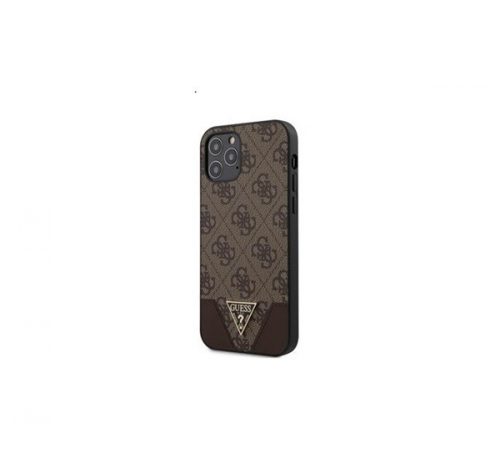 Guess 4G Triangle Apple iPhone 12/12 Pro hátlap tok, barna