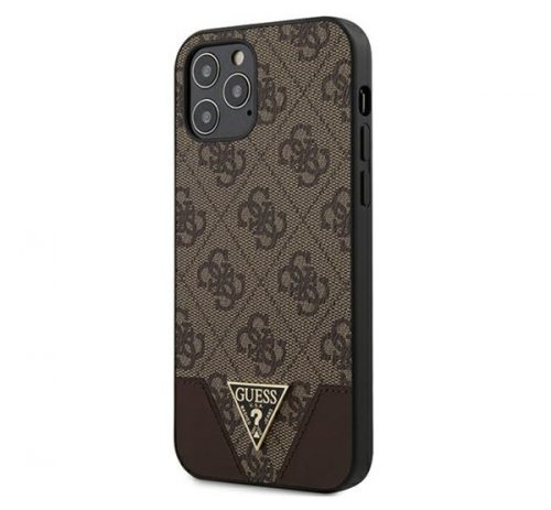 Guess 4G Triangle Apple iPhone 12 mini hátlap tok, barna