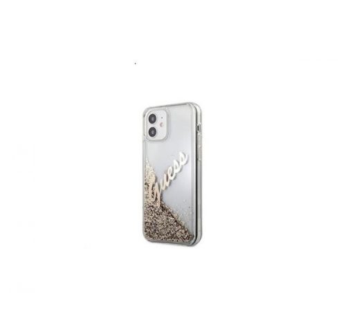 Guess Liquid Glitter Vintage Apple iPhone 12 mini hátlap tok, arany