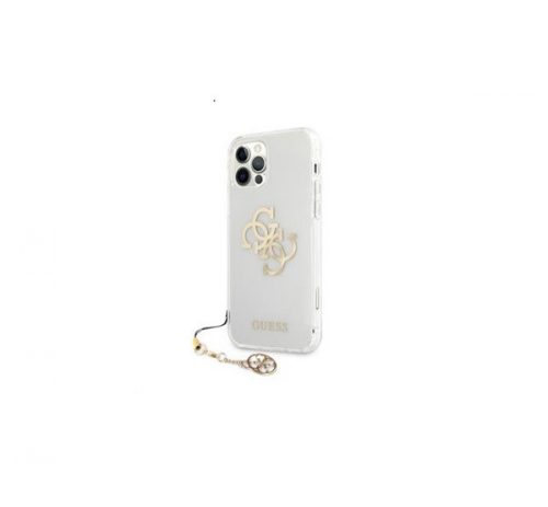 Guess TPU Big 4G Gold Logo Apple iPhone 12/12 Pro hátlap tok, átlátszó