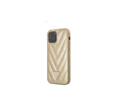 Guess V Quilted Apple iPhone 12 Pro Max hátlap tok, arany