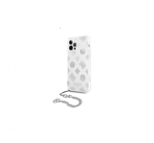 Guess PC Chain Peony Apple iPhone 12 Pro Max hátlap tok, ezüst