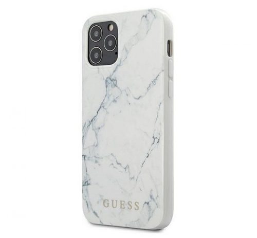 Guess PC/TPU Marble Apple iPhone 12 Pro Max hátlap tok, fehér