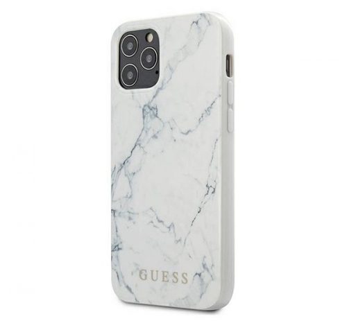 Guess PC/TPU Marble Apple iPhone 12/12 Pro hátlap tok, fehér