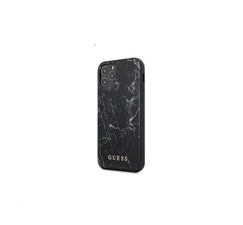 Guess PC/TPU Marble Apple iPhone 12/12 Pro hátlap tok, fekete