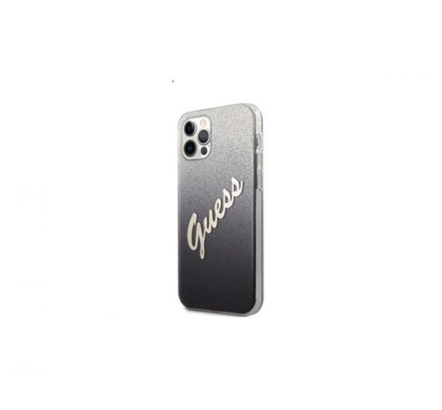 Guess PC/TPU Vintage Apple iPhone 12/12 Pro hátlap tok, átmenetes fekete