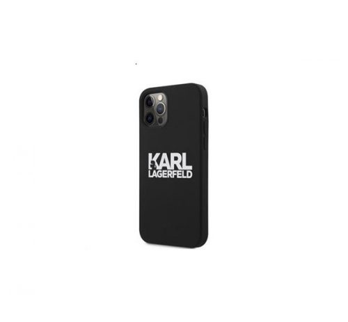 Karl Lagerfeld Stack White Logo szilikon tok Apple iPhone 12 mini, fekete