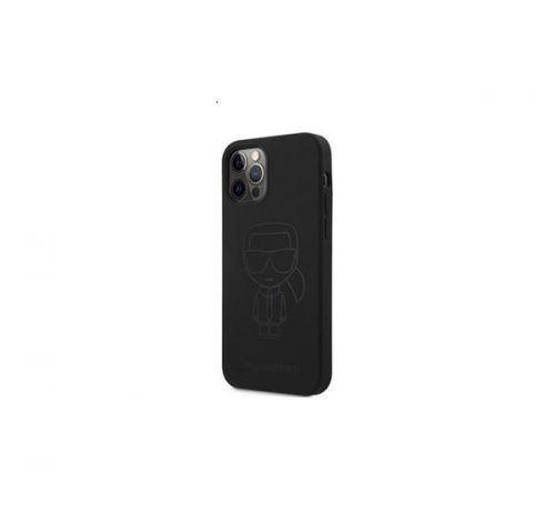 Karl Lagerfeld Iconic Outline Silicone hátlap tok Apple iPhone 12 Pro Max, fekete