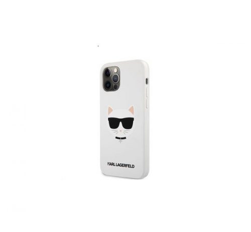 Karl Lagerfeld Choupette Head Silicone hátlap tok Apple iPhone 12 Pro Max, fehér