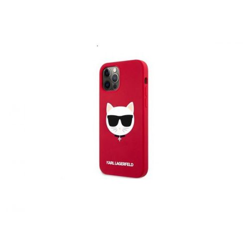 Karl Lagerfeld Choupette Head Silicone hátlap tok Apple iPhone 12/12 Pro, piros