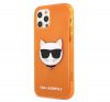 Karl Lagerfeld Choupette Head hátlap tok Apple iPhone 12/12 Pro, narancs