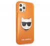 Karl Lagerfeld Choupette Head hátlap tok Apple iPhone 12/12 Pro, narancs