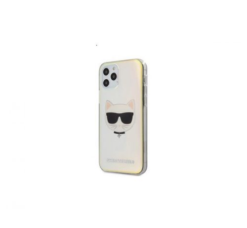 Karl Lagerfeld Choupette Head hátlap tok Apple iPhone 12/12 Pro, irizáló