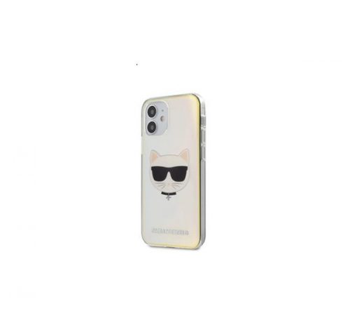 Karl Lagerfeld Choupette Head hátlap tok Apple iPhone 12 mini, irizáló