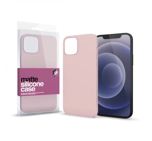 Xprotector Matte ultra vékony szilikon hátlap tok, Apple iPhone 13, púder pink