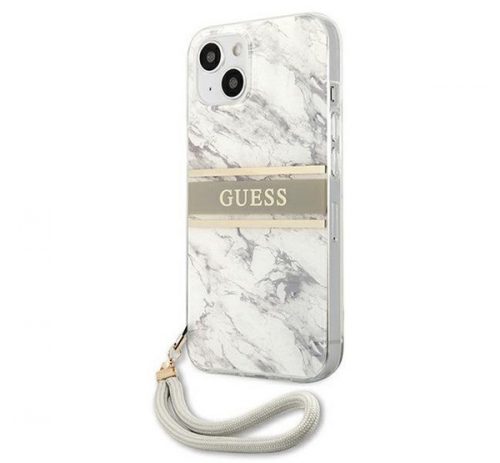 Guess TPU Marble Stripe Apple iPhone 13 hátlap tok, szürke