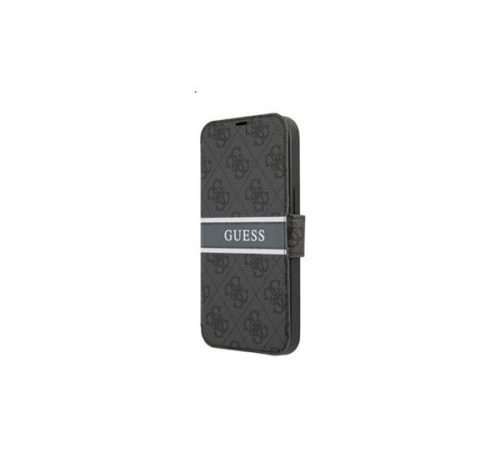 Guess PU 4G Printed Stripe Apple iPhone 13 flip tok, szürke